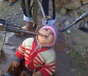 Hate baby at gun point